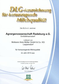 DLG-Auszeichnung für herausragende Milchqualität